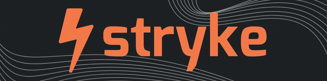 Stryke's logo banner